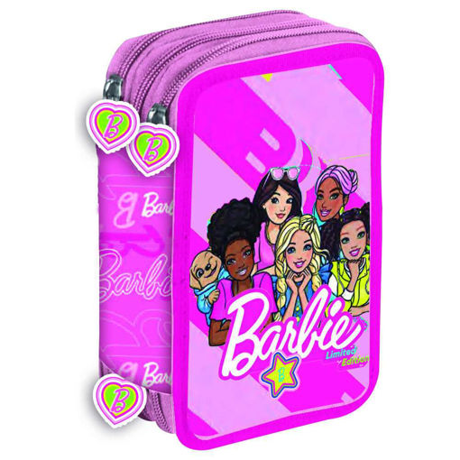 Picture of BARBIE 3 ZIP FILLED PENCIL CASE